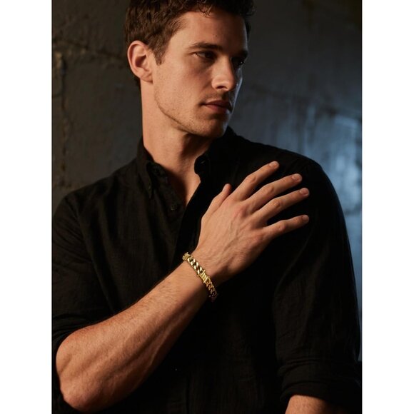 Gold Unisex Barbed Wire Bracelet Punk Gothic 7/9mm Cuban Stainless Steel Chain - Picture 9 of 9